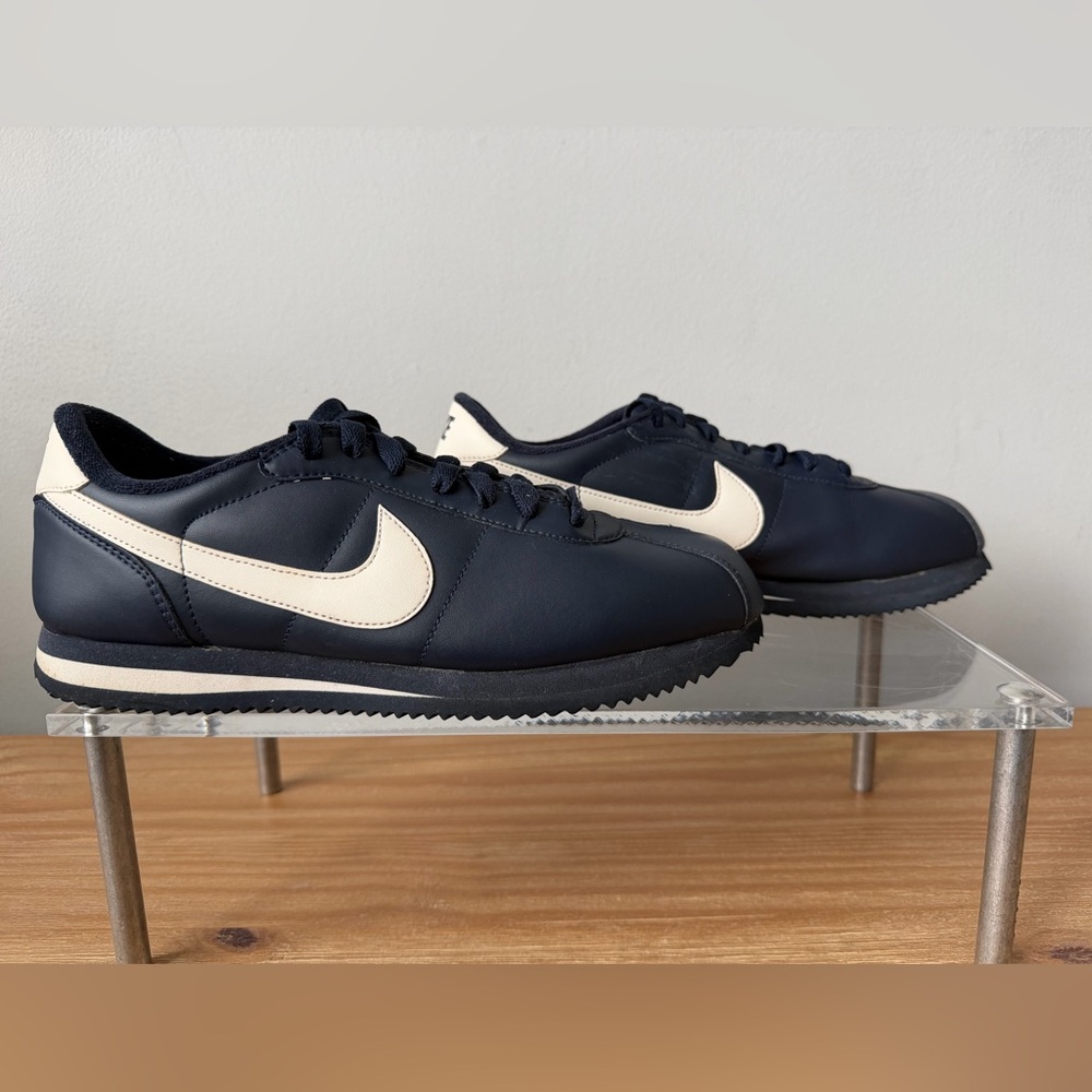 Nike Cortez Basic Leather Obsidian Blue White 316418-402 Men’s 9.5